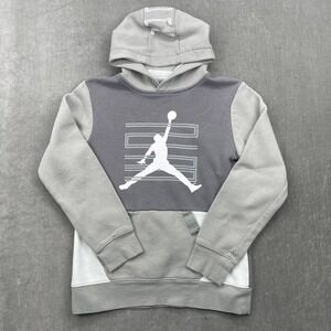 Jordan KIds Large 12-13 Gray Pullover Hoodie Jumpman Logo